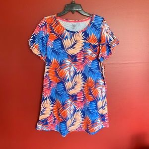 Colorful Leaf Print Women's Top